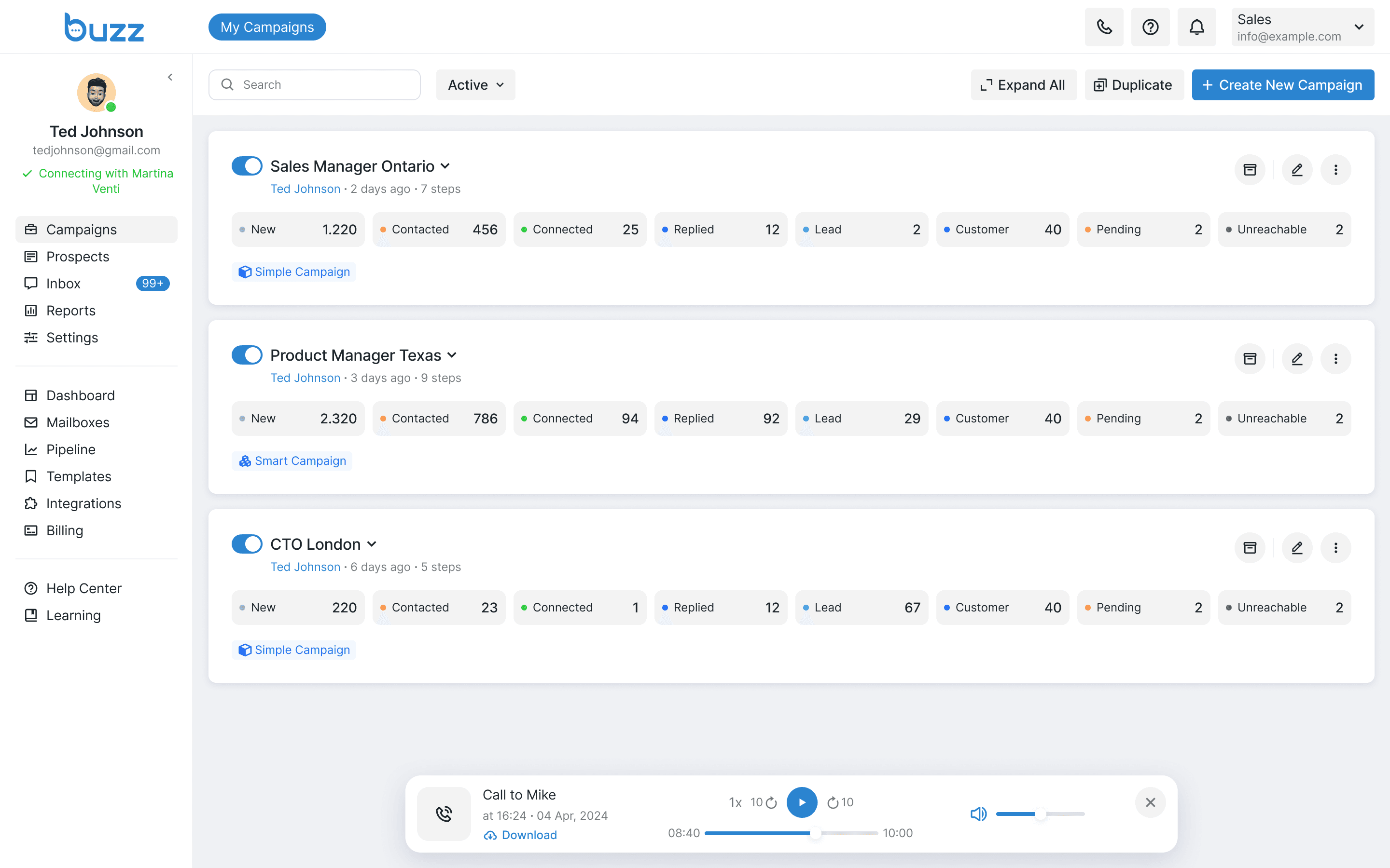 Call recording playback